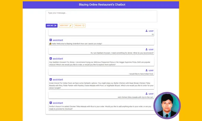 Blazing Food Delivery ChatBot