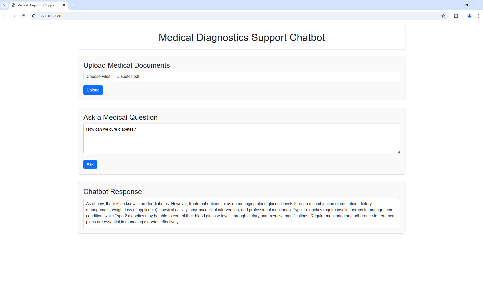 Medical Diagnostics Support Chatbot